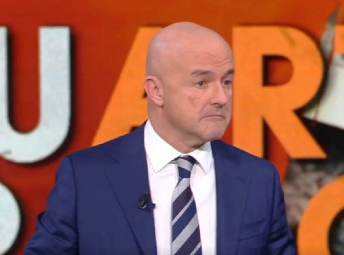 Gianluigi Nuzzi nello studio di Quarto Grado durante la puntata sul caso Garlasco