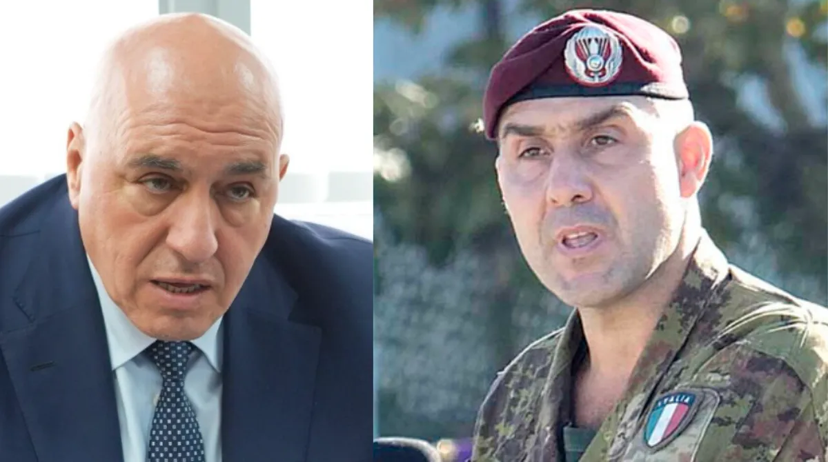 Il ministro della Difesa Guido Crosetto durante un intervento pubblico su Vannacci e Trump