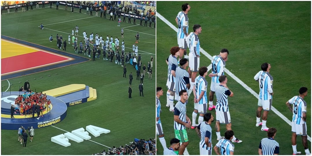 Argentina, il gesto mentre la spagna alza la coppa scatena la bufera