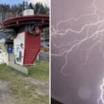 Fulmini, grandine e pioggia: famiglia resta intrappolata sulla seggiovia